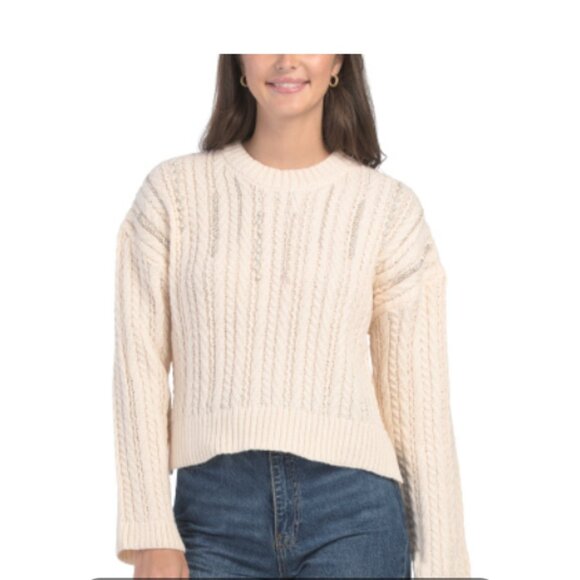 Ciebon Sweaters - NWT CIEBON Women's Ursa Jeweled Ivory Knit Sweater Size XS